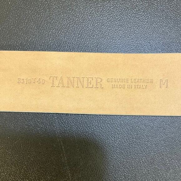 Tanner Italy Genuine Leather Aqua Blue Double Prong Belt Size M main image 8